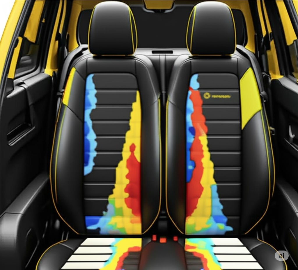 Pressure map visualization of a car seat
